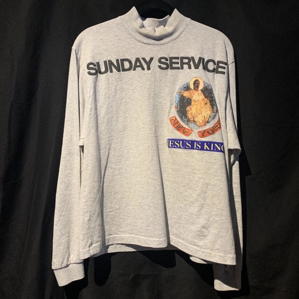 Kanye West Sunday Service New York Mock Neck L/S Tee Sz S Hype Style